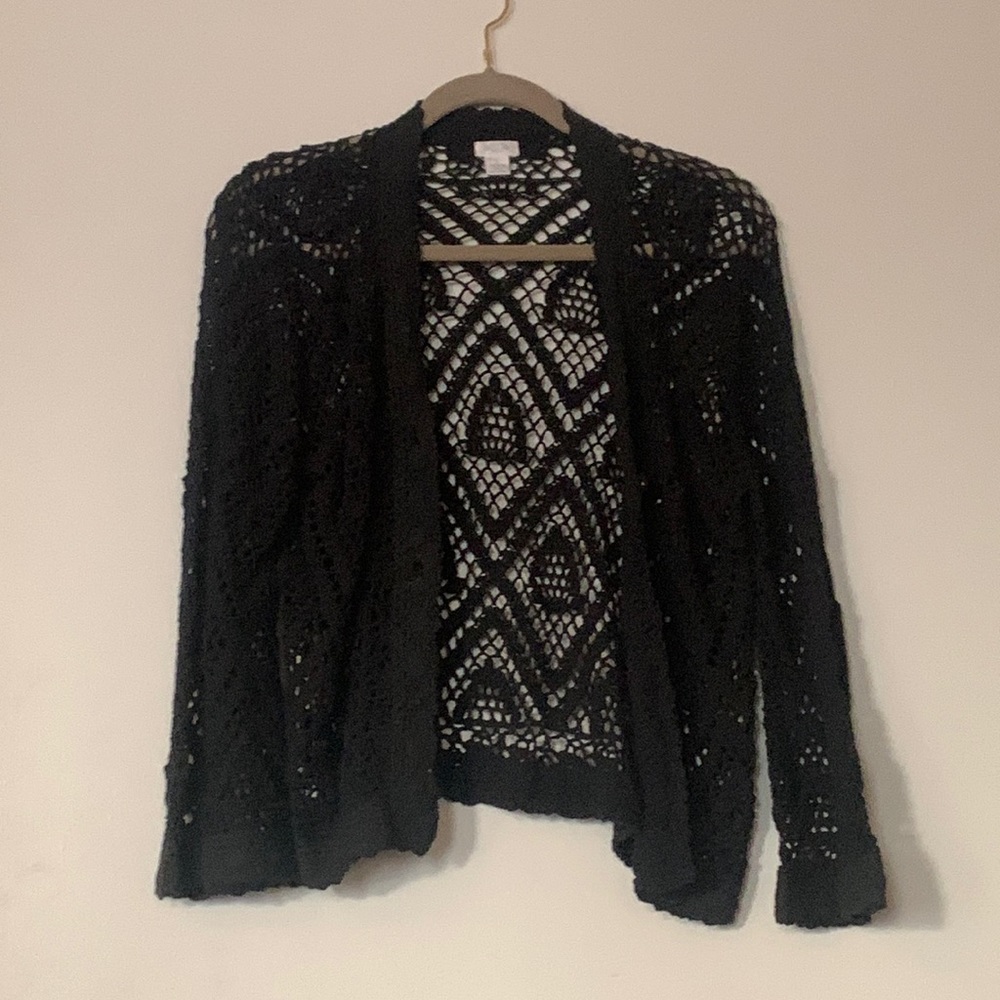 Black Lace Look Cardigan